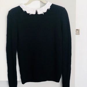 ASOS Black Knit Sweater with White Collar